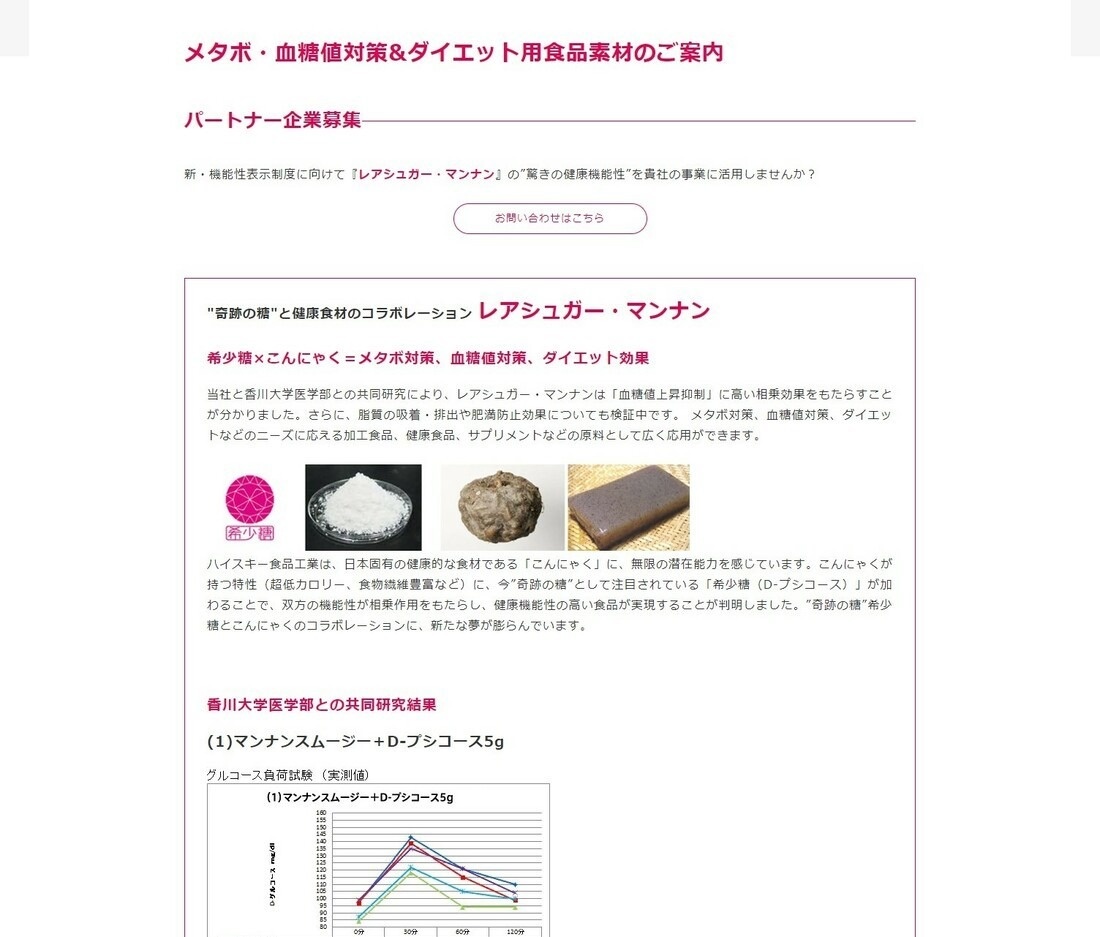 香川大学と研究したレアシュガー・マンナン