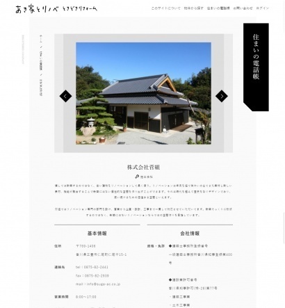 文学不動産の住まいの電話帳ページ