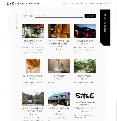 文学不動産の住まいの電話帳ページ