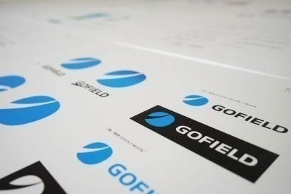 GOFIELDのロゴマークとロゴタイプのデザイン案