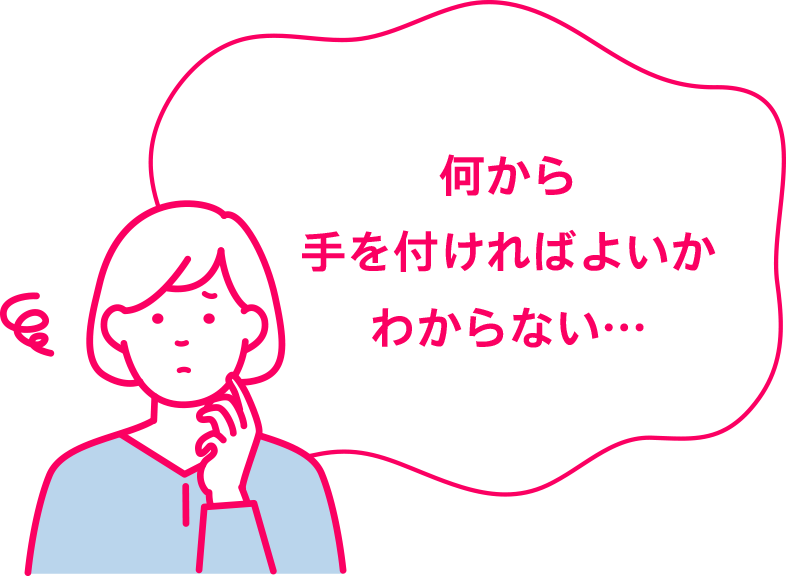 何から手を付ければよいかわからない…