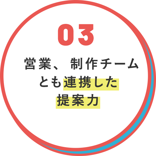 営業、制作チームとも連携した提案力